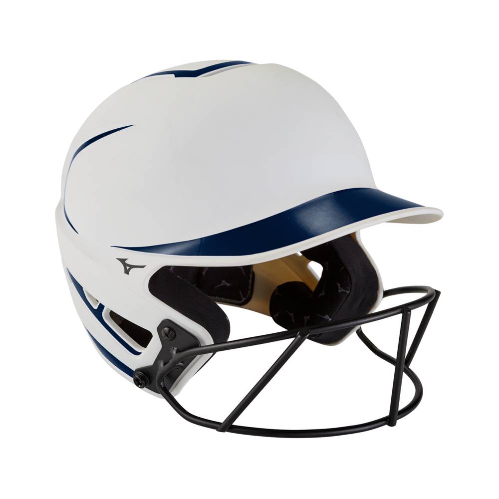 Casco Mizuno F6 Fastpitch Softball Batting Donna - Bianche/Blu Marino - 54861-WITG